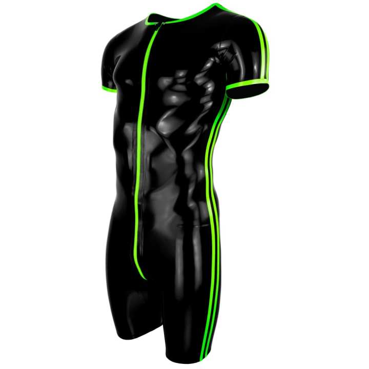 Catsuit Short Suit 2 STRIPES Latex Laser Edition